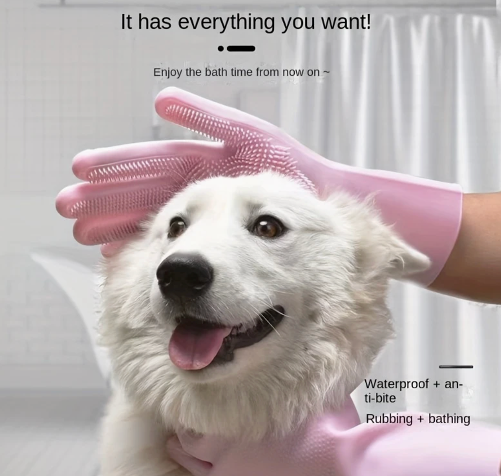 Silicone Pet Bath Gloves
