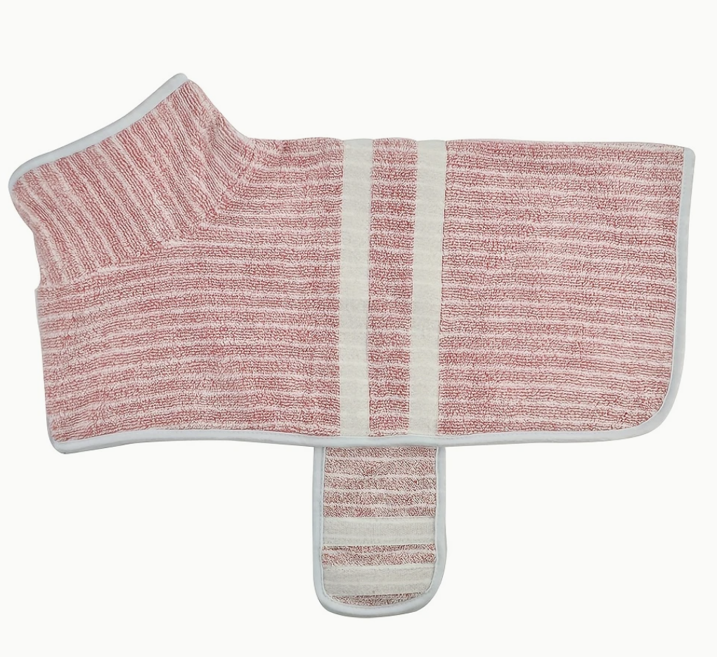 Quick-Dry Dog Bathrobe Towel - Stripes