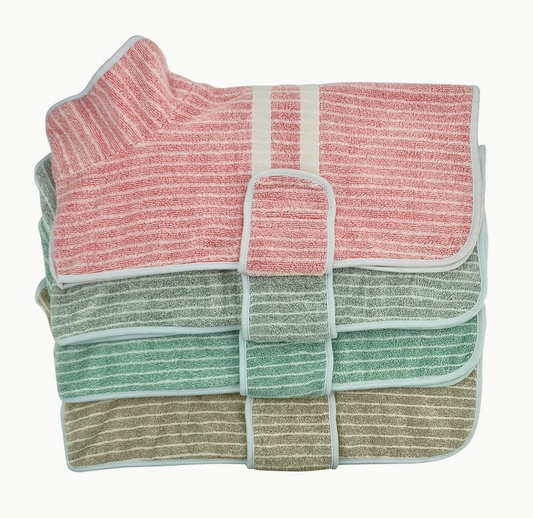 Quick-Dry Dog Bathrobe Towel - Stripes