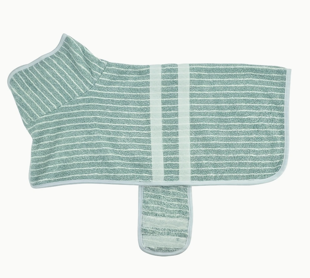 Quick-Dry Dog Bathrobe Towel - Stripes