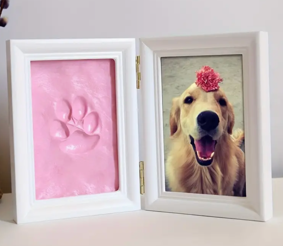 Pet Paw Print Photo Frame with Clay Kit